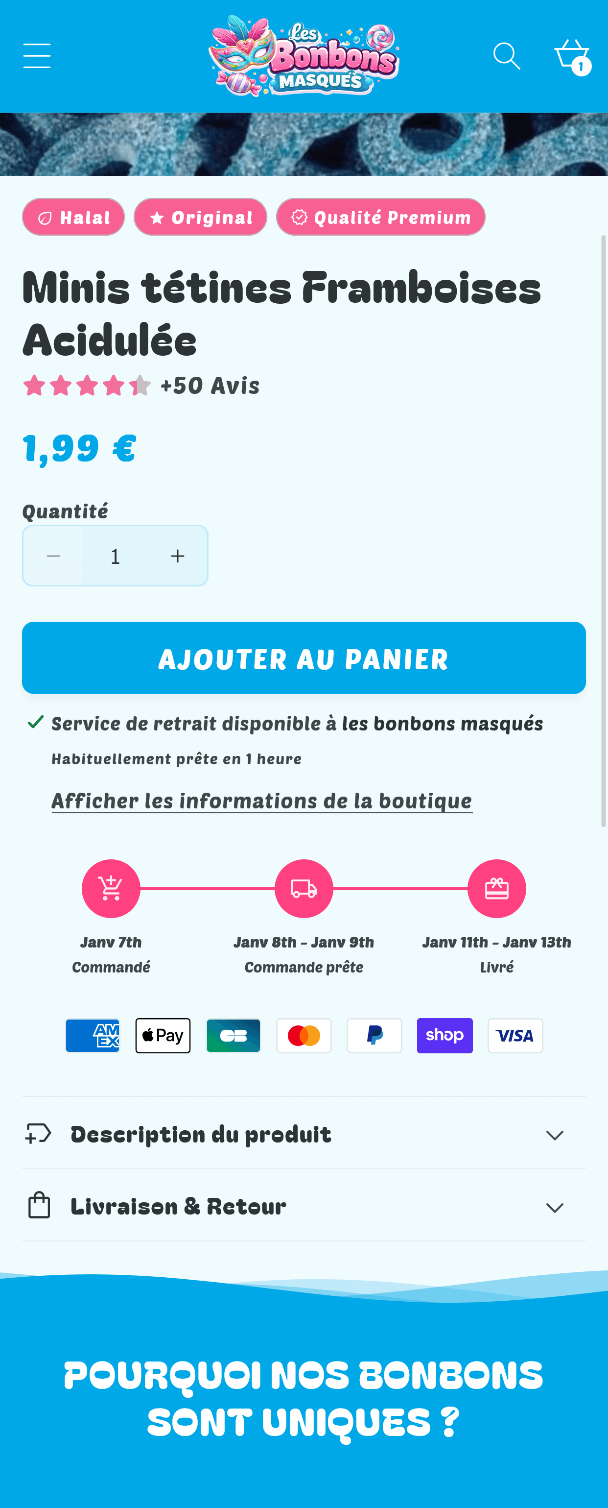 Réalisation Boutique Shopify Mobile